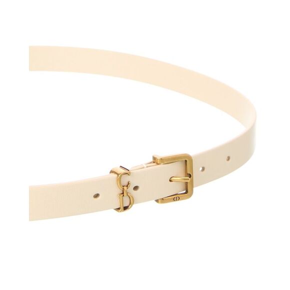 Dior Saddle Loop Leather Belt, White - Picture 2 of 3